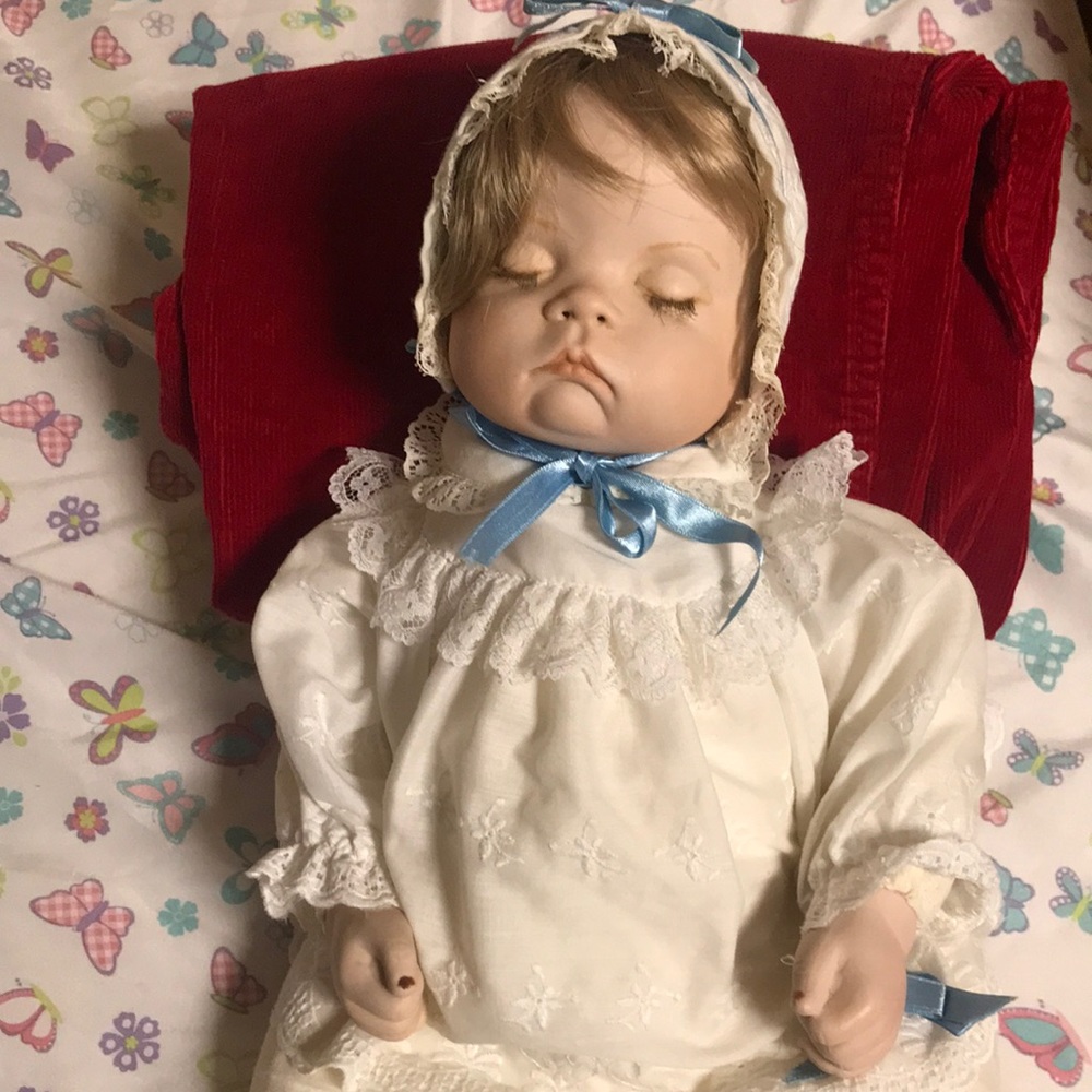 Sugar Britches Boots Tyner Porcelain Head Sleeping Baby Doll 1986 19"- Girl